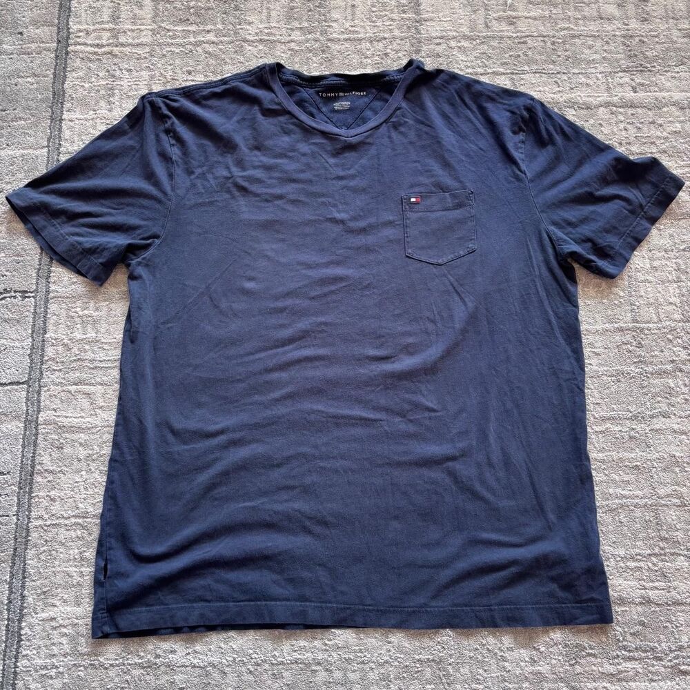 Tommy-hilfiger Men's Navy and Blue T-shirt
